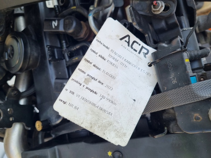 фото №14, Двигун kpl renault kangoo ii 1.5 dci 149tyś k9k816