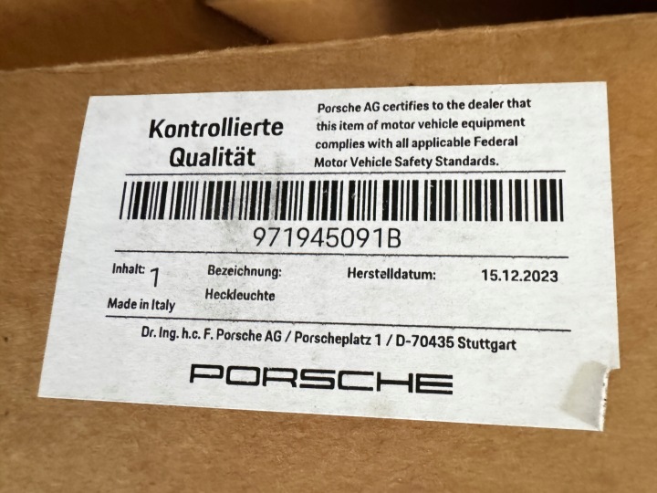 фото №10, Комплект лампа зад фара задняя porsche panamera 971 971945091b 971945092b