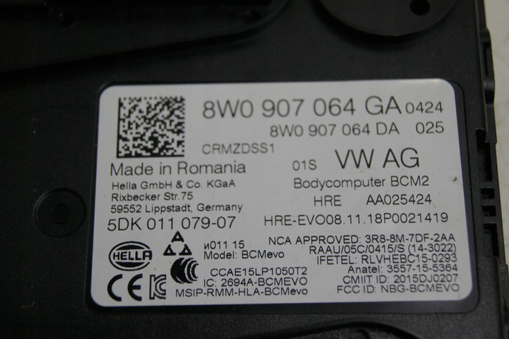 фото №3, Audi a4 b9 модуль bcm 8w0907064ga bcm2