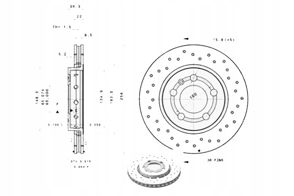 фото №2, Brembo диски тормозные nawiercane audi a3 tt seat