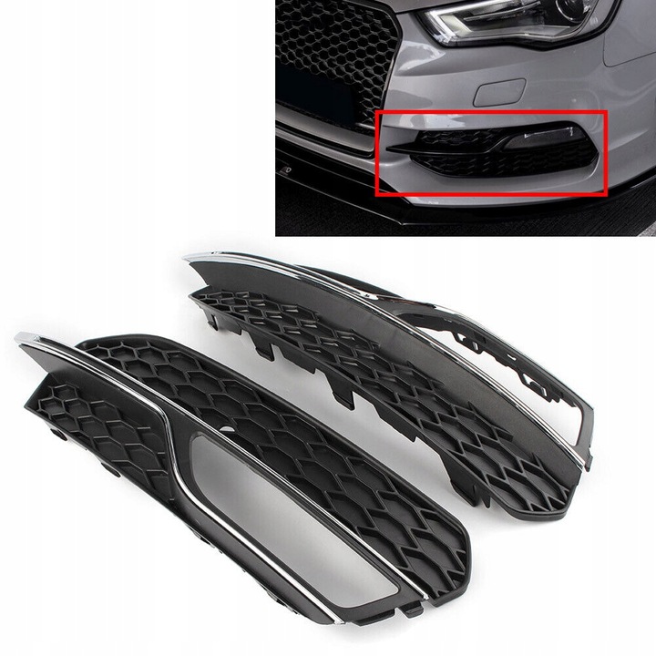 фото №11, Решітка w бампер pod галоген решітка audi a3 8v s3 2013-2017 права ліва