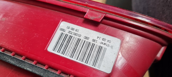 фото №10, S4 b8 a4 рестайлинг лампа правая правые зад w крышка багажника 01091702