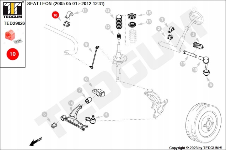 фото №16, Резиновая накладка stab. vw p. jetta/golf 03- 21mm/stabilizator22,5mm полиуретан