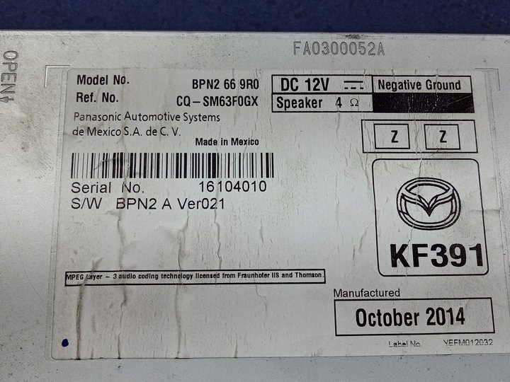 фото №7, Mazda 3 bm радіо дисплей bpn2 66 9r0