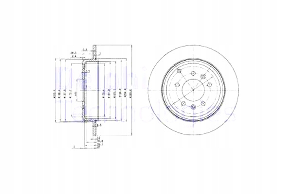 фото №2, Диски тормозные 2szt. зад peugeot 607 2.0-3.0 02.00-07.11 delphi