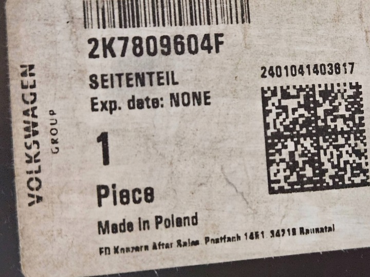 фото №11, Обшивка бічні зад сторона права volkswagen caddy 2k7809604f