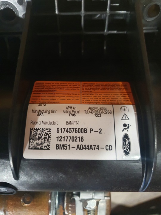 фото №3, Подушка пассажира подушка безопасности ford focus mk3