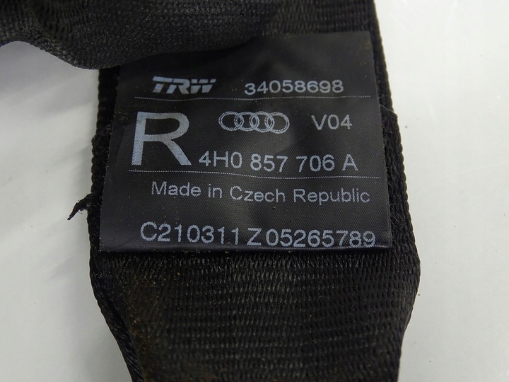 фото №3, Pas безпеки праві перед переднє пасажира audi a8 d4 4h0857706a