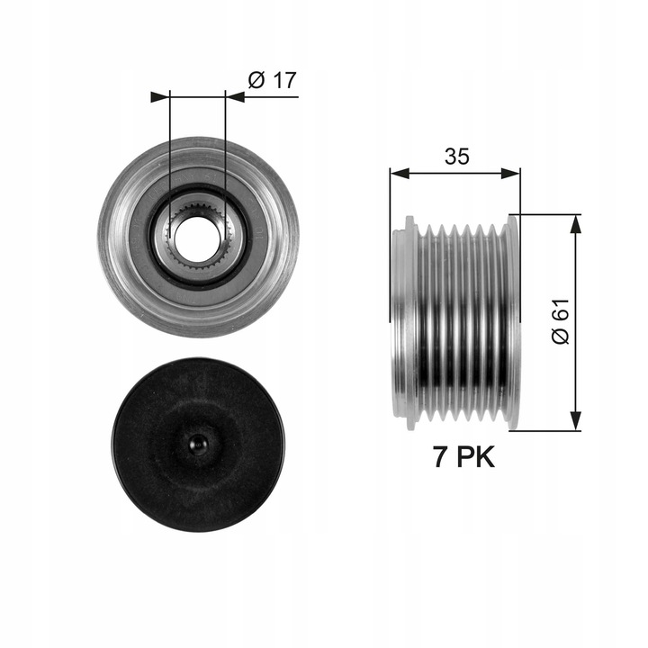 фото №2, Колесо ременное генератора сцепление jednokierunkowe porsche macan vw phaeton