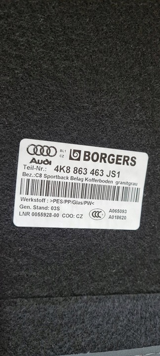 фото №11, A7 c8 4k обивка пол багажника зад гранитово-серый 4k8863463