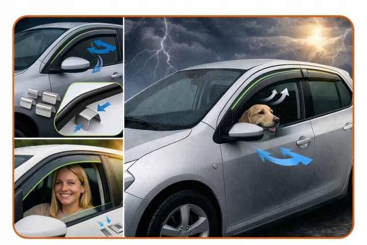 фото №12, Вітровики захисні накладки скло heko mercedes w201 / 190 4d 1982-1993 2штуки