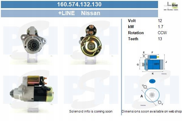 фото №11, Стартер nissan 1.7 kw 160.574.132.130 psh