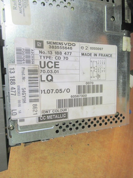 фото №3, Радіо cd дисплей opel vectra c рестайлінг signum fl 13188477 uce 24461297 db