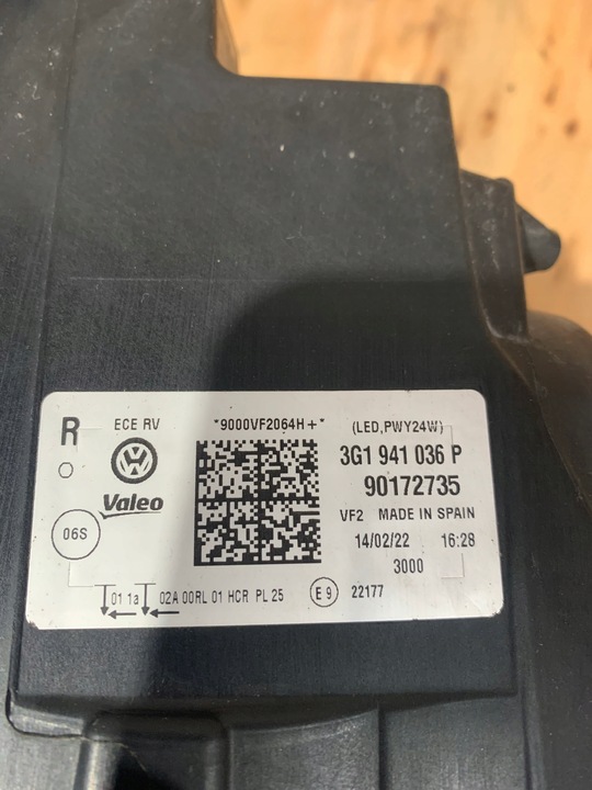 фото №6, Vw passat b8 рестайлинг лампа правая передняя полный led 3g1941036p европа