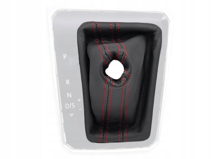 фото №3, Vw passat b8 2014-2023 dsg чохол зміни коробки передач шкіра червоний нитки рамка