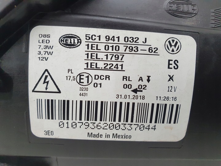 фото №10, Vw beetle 11-19 лампа bi ксенон права праві перед передня 5c1 5c1941032j