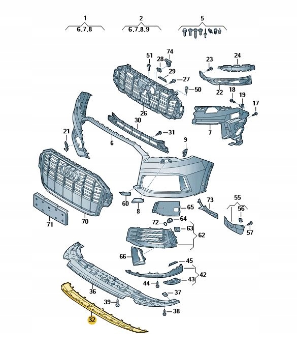 фото №1, Захист передня бампера спойлер audi q7 aso перед