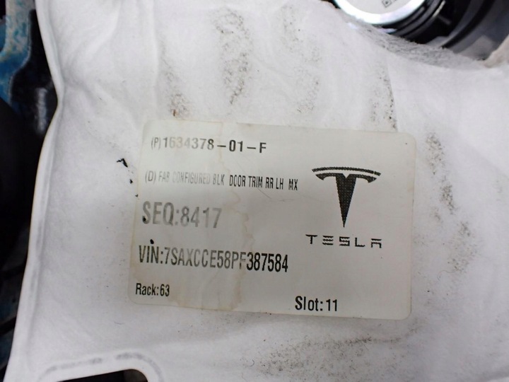 фото №8, Боковина оббивка двері лівий зад 1647992-00-b рестайлінг tesla модель x 23r