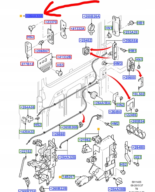фото №1, Замок двері зсувних lh ford transit 2000-06