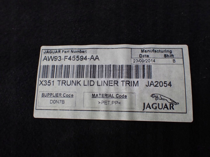 фото №9, Карта кришки багажника jaguar xj x351 aw93f45594aa зад