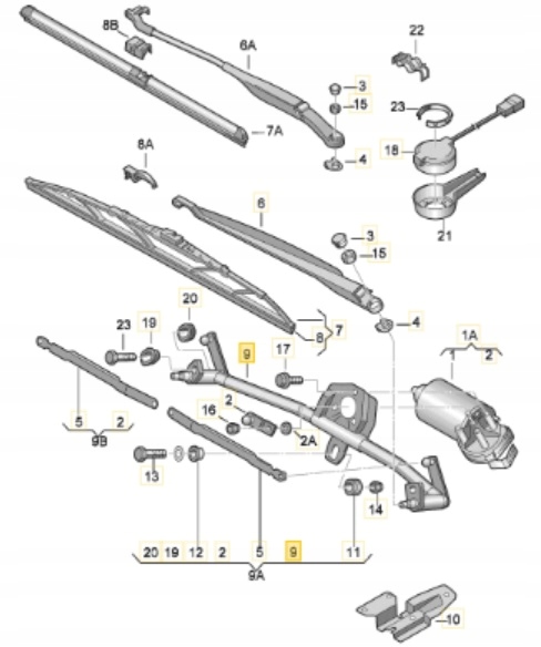 фото №12, Механизм стеклоочистителя перед vw golf iv 4 1996-2003