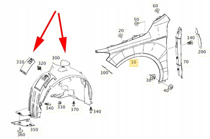 фото №9, Подкрылок перед передние правые правая mercedes cla c117 x117 2013-2019r 13-19r