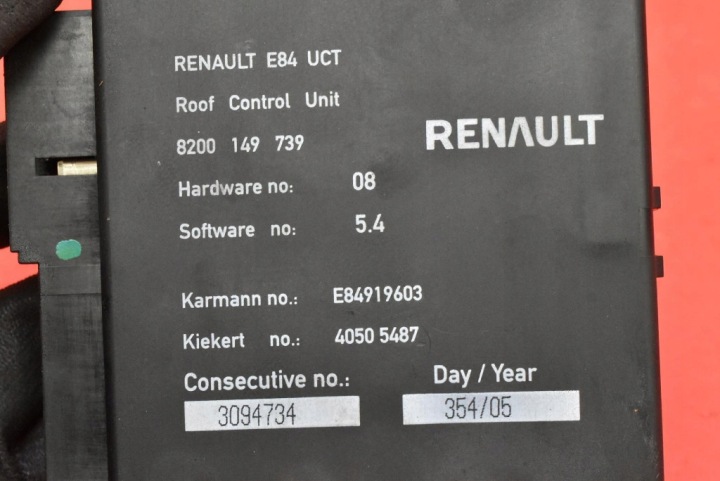 фото №7, Блок керування  модуль дах 8200149739 renault megane 2 ii cabrio рестайлінг 06-12