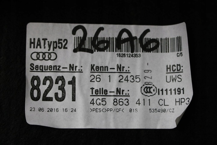 фото №11, Audi a6 sedan полка багажника карта 4g5863411cl 4g 4g5 863 411 cl колір: hp
