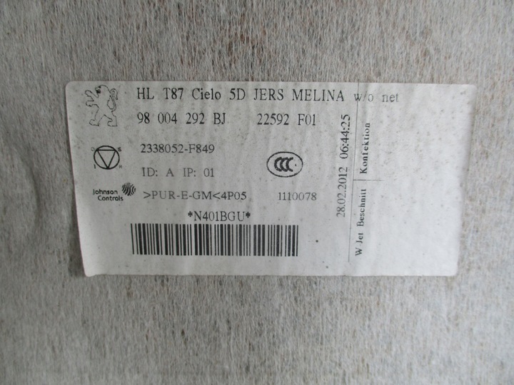 фото №8, Потолок 98004292bj peugeot 5008 i 09-17 r.