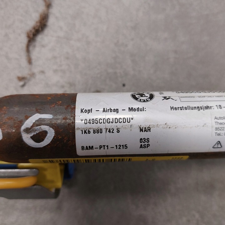 фото №9, Volkswagen golf vi 6 шторка повітряна права