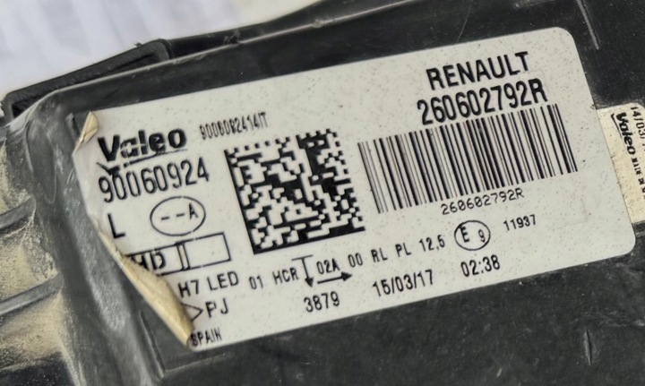 фото №13, Лампа левая reflertor renault megane обычная + длинный led 260602792r 90060924