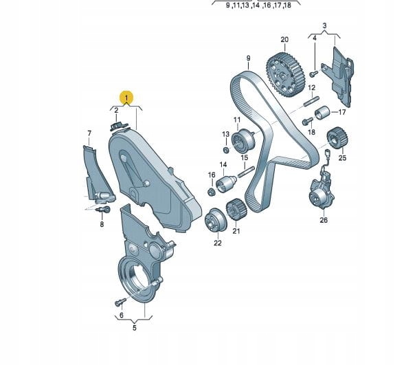 фото №4, Верхня корпус захист розподільний вал 2.0 tdi a4 a5 a6 q5
