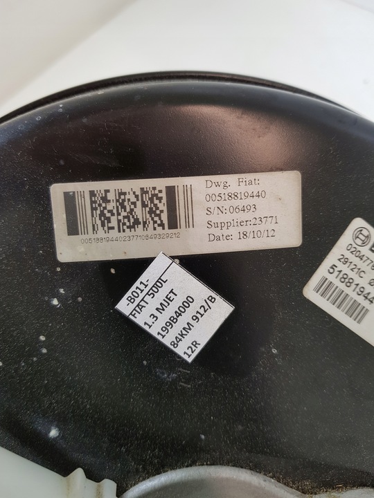 фото №14, Усилитель тормозные 51881944 fiat 500l 1.3 m-jet