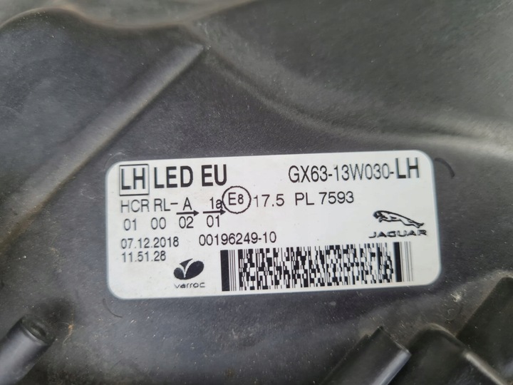 фото №11, Jaguar f-pace xf комплектна лампа ліва повний led технологія gx63-13w030-lh