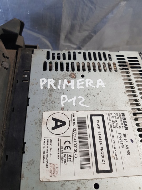 фото №13, Nissan primera p12 оригінальний номер 28185av700 зчитувач навігації+ dvd+zapalniczka