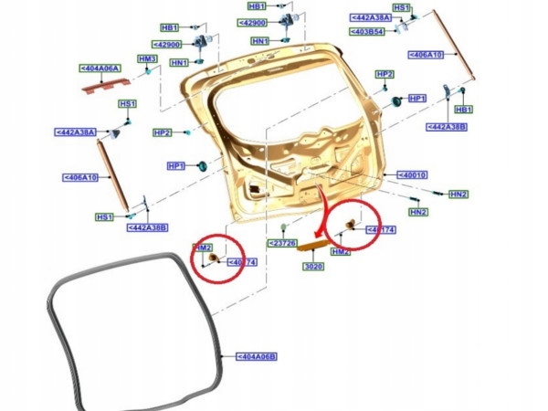 фото №4, Відбійник відбійник стопер кришки зад багажника ford s-max wa6 galaxy iii 2015-