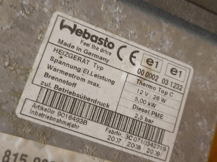 фото №9, Audi a8 d3 4e вебасто комплект 9016107a