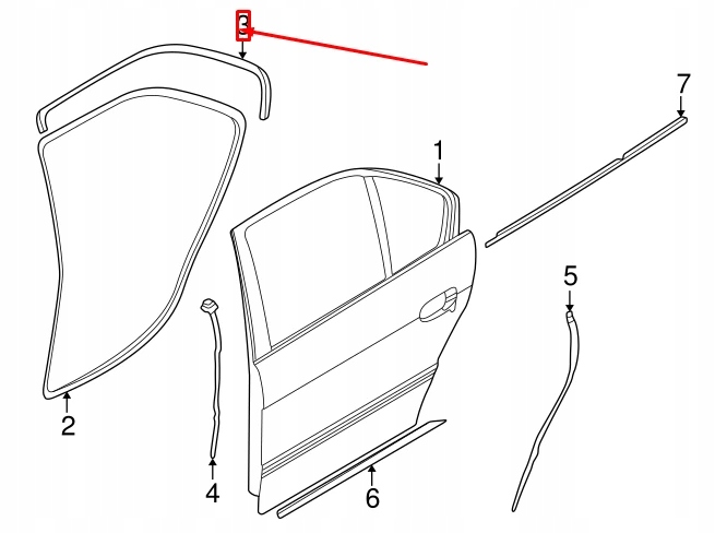 фото №8, Bmw 7 e38 ущільнювач двері задніх правих верхня 51228157878 8157878 oem