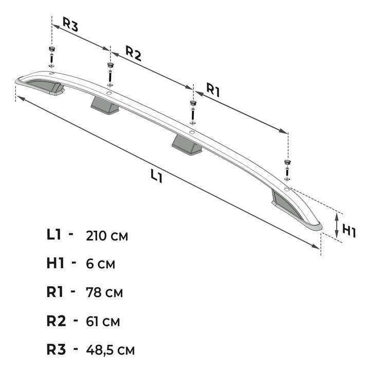 фото №8, Рейлінги дахові багажник do volkswagen caddy iii 2k 2010-2015 довгий | довгий