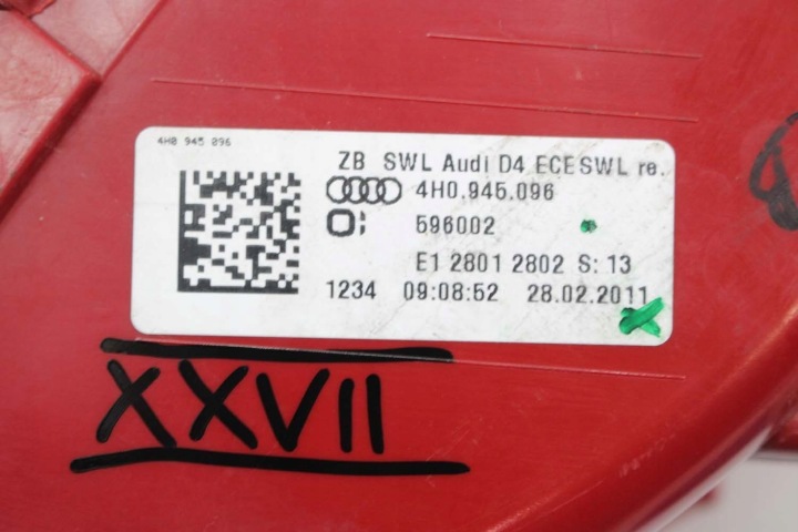 фото №14, Audi a8 s8 лампы led зад 4h0945093 4h0945094 4h0945095 4h0945096 фара задний