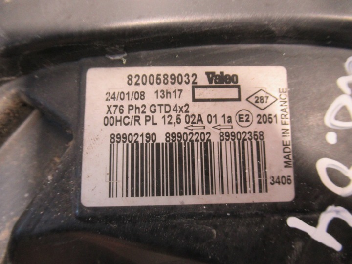 фото №6, Лампа перед ліва 8200589032 renault kangoo i рестайлінг