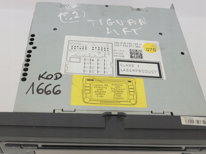 фото №6, Vw passat b6 b7 golf v vi touran радио сенсорный 3c8035195h dab з код