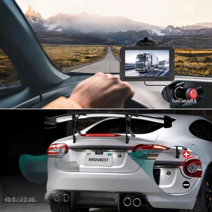 фото №14, Комплект камера заднього ходу з монітором 5'' lcd 12-24v ip68 ahd нічне бачення широкий kąt