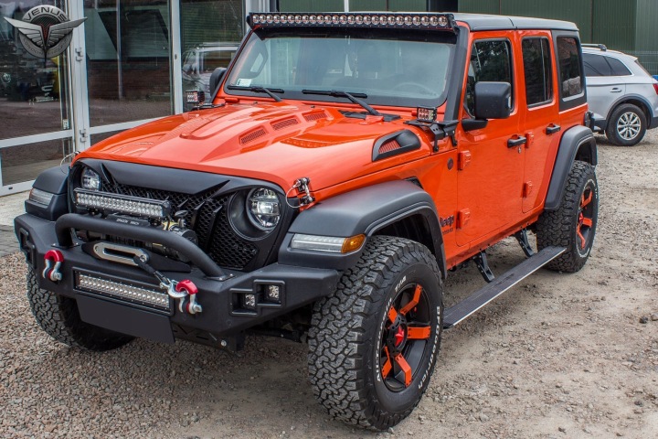 фото №11, Бампер передний стальной lp jeep wrangler jk jl gladiator jt 2007-2025 led
