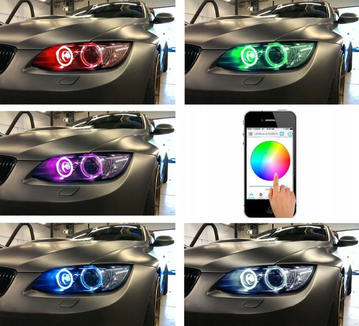 фото №7, Лампочки кільця marker led rgbw wifi h8 bmw e60 e61 e70 e71 e90 e91 x5 x6 f01