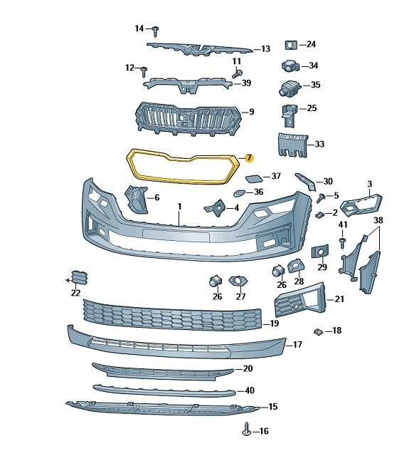 фото №1, Чёрная планка рамка решётка решётка радиатора skoda kodiaq fl