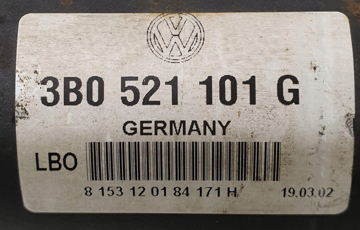 фото №6, Wał приводной vw passat b5 w8 3b0521101g