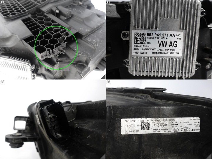 фото №11, Skoda superb 3v1 рестайлинг 19- лампа полный led crystal lighting high левая перед