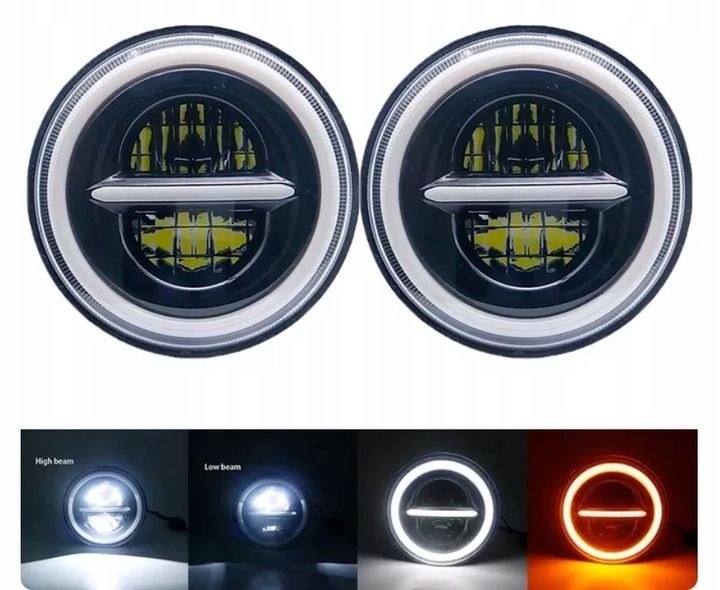 фото №10, Лампа передняя 7" полный led q 1szt harley davidson, jeep, willys, land rover