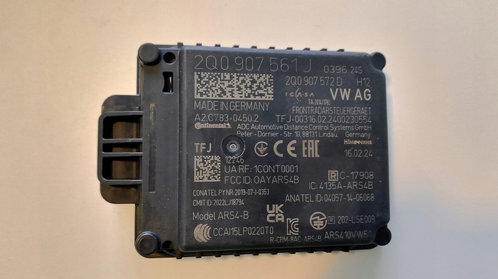 фото №15, Continental радар перед 2q0907561j 2q0-907-561-j